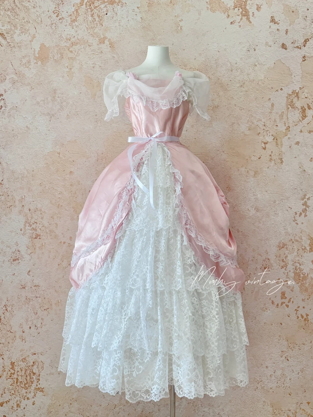 Rosa Retro Elegante Süße Exquisite Spitze Kuchen Prinzessin Kleid Lange Erwachsene Zeremonie Kleid Geburtstag Kleid Ballkleid Abendkleid nv4094