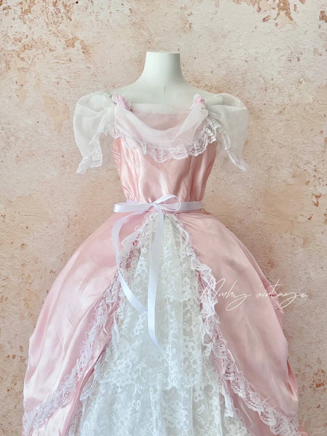 Rosa Retro Elegante Süße Exquisite Spitze Kuchen Prinzessin Kleid Lange Erwachsene Zeremonie Kleid Geburtstag Kleid Ballkleid Abendkleid nv4094