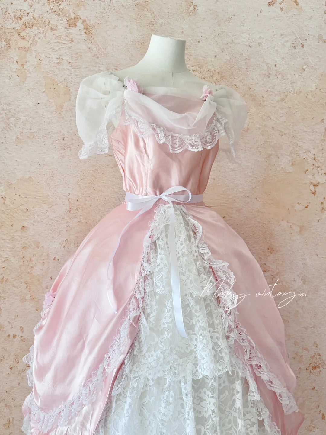 Rosa Retro Elegante Süße Exquisite Spitze Kuchen Prinzessin Kleid Lange Erwachsene Zeremonie Kleid Geburtstag Kleid Ballkleid Abendkleid nv4094