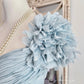 Haze blue retro sweet cute fashion pleated heavy feather tulle gauze small dress short prom dress evening dress birthday party dress nv4089