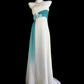 White Blue Floral Long Tulle Elegant Formal Prom Dress Evening Dress Party Dress Bridesmaid Dresses  nv4275