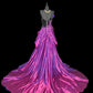 Purple exquisite beaded gorgeous vintage witch ball long ball gown nv5230
