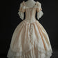 Vintage Victorian Style Cream Silk Rose Court Ballgown - Antique Collection & Theme Ball Dress NV6373
