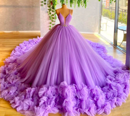 Purple tulle puffy prom dress beaded prom dress pleats evening dress quinceanera dress princess corest prom dresses nv107