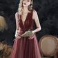 Sleeveless bridal prom gown, new, summer, red gradient prom dress, v-neck party dress nv618