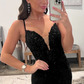 Sparkly Black Mermaid Long Prom Dress with Sequins nv660