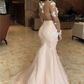 APPLIQUES MERMAID LACE PROM DRESSES V-NECK FORMAL GOWNS nv872