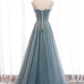 Green Sweetheart Neck Tulle Sequin Long Prom Dress Green Evening Dress nv879