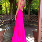 Lavender Rhinestone Spaghetti Straps Mermaid Prom Dress nv655