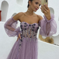 Fantasy fairy ball gown, corset tulle prom dress, occasion dress, purple mother of the bride dress, formal bustier dress nv795