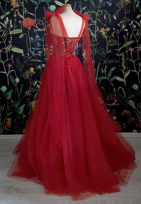 Gorgeous red Long evening dress Prom Dresses nv812