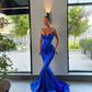 Royal Blue Long Prom Dresses,Mermaid Spaghetti Straps Evening Dresses nv222