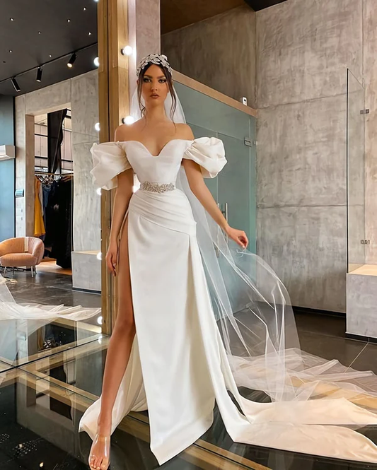 Bezaubernde Ballkleider Weißes Hochzeitskleid nv492