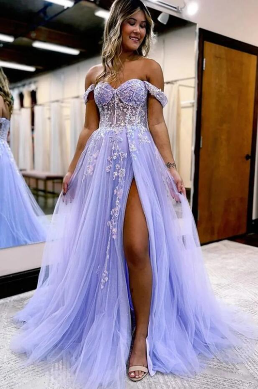 2023 Sparkly Long Prom Dress with Slit nv999