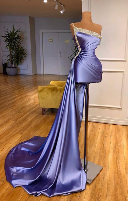 purple formal dresses, beaded evening dresses, one shoulder evening dress, evening dresses short nv506