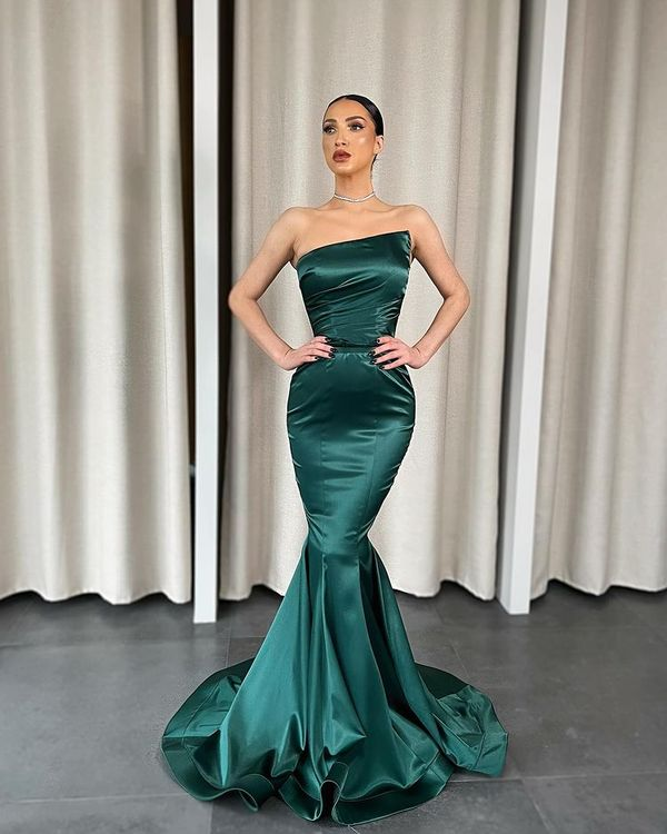 Dark Green Mermaid Long Prom Dresses,Sexy Evening Party Dresses nv312