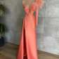 one shoulder prom dresses, robe de soiree de femme, beaded prom dresses nv416