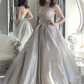 Gray Sequins A-line Prom Dresses Sweetheart Long Evening Dresses Long Party Dresses for Women nv434