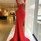 Red prom dresses, lace prom dresses, beaded prom dresses, sweetheart prom dresses nv410
