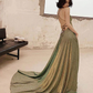 Unique backless long prom dress, green evening dress nv454