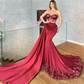Adorable sleeveless mermaid prom dress with floral appliques nv355