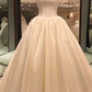 Spauare Neckline Bubble Sleeves Satin Wedding Dresses, Vintage Wedding Dresses, Bridal Gown nv388
