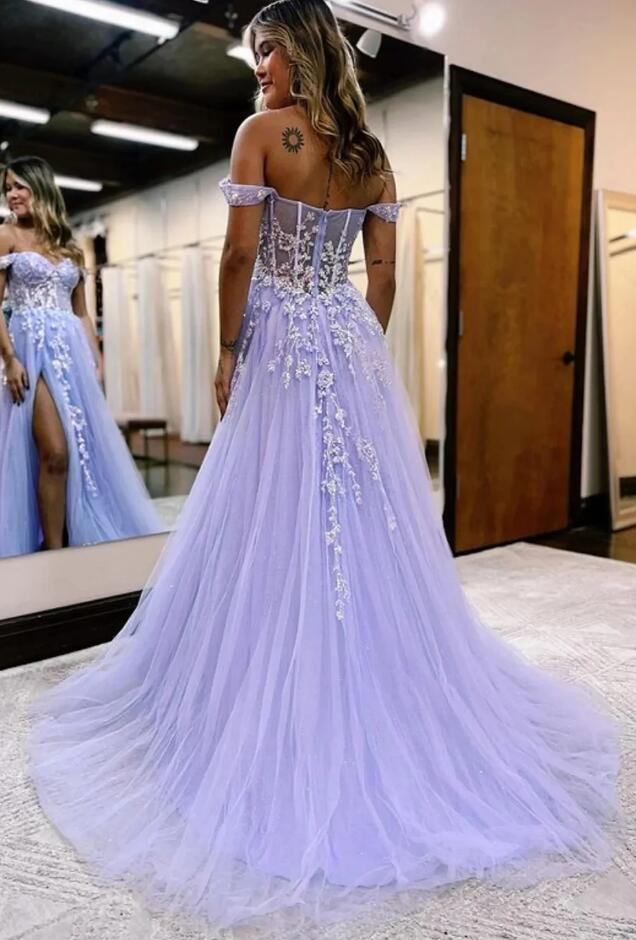 2023 Sparkly Long Prom Dress with Slit nv999