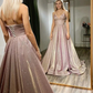Beautiful A-Line Spaghetti Straps Long Sequin Shiny Prom Dresses Party Gowns nv207