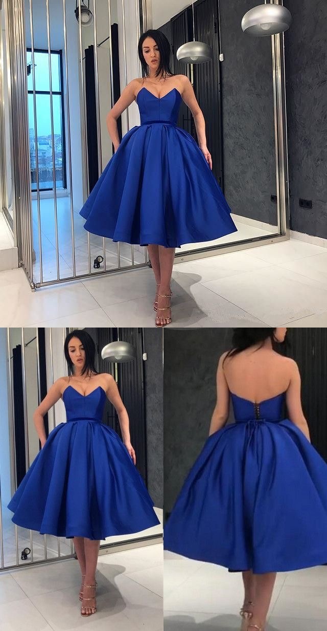 Royal Blue Knee Length Prom Dresses Homecoming Dresses nv569