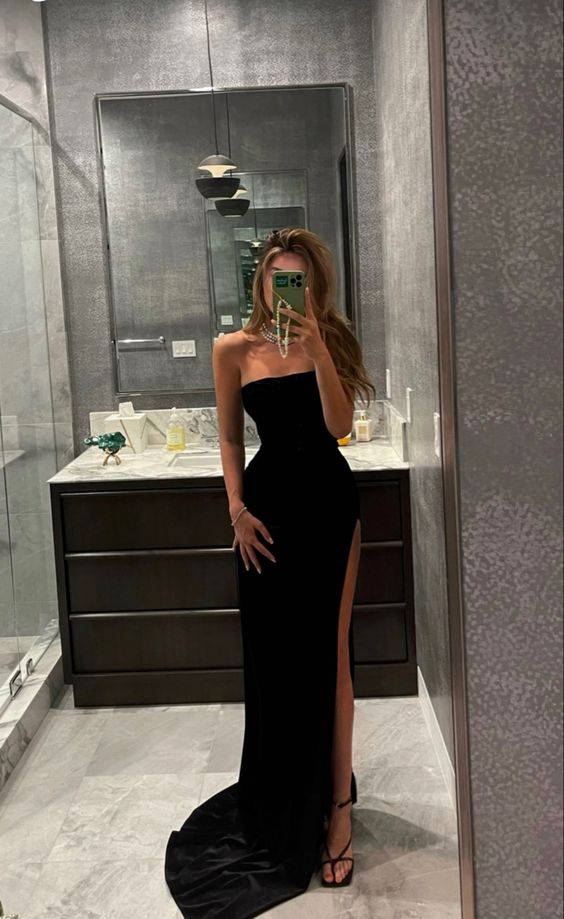 Black fashion elegant mermaid fishtail slim fit long satin ball gown e NiceVestidos Black fashion elegant mermaid fishtail slim fit long satin ball gown e NiceVestidos